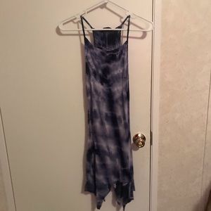 size small; blue tie-dye dress